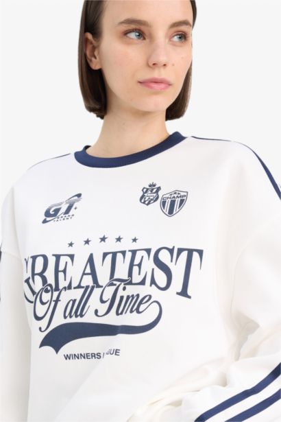 سويت شيرت تقيل اوفر سايز بياخة مستديرة