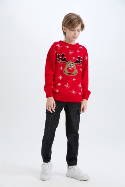 Pull en tricot à col rond Coupe régulière pour Garçon