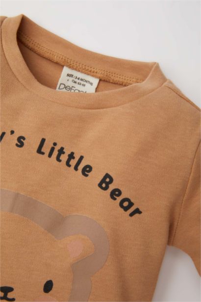 Baby Boy Bear Printed Sweatshirt Bottom 3 Piece Set