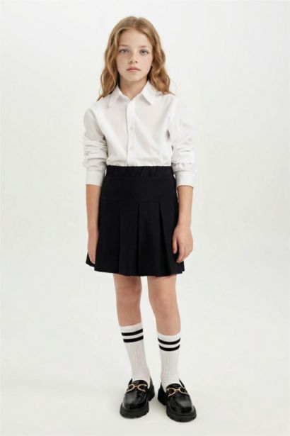 Girl Gabardine Pleat Skirt