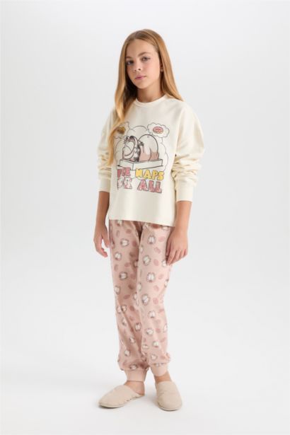 Ensemble Pyjama pour Fille Sweat-shirt imprimé Garfield et bas à taille élastique