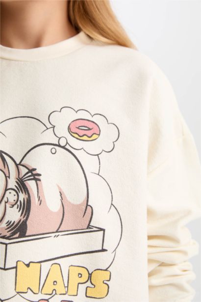 Ensemble Pyjama pour Fille Sweat-shirt imprimé Garfield et bas à taille élastique