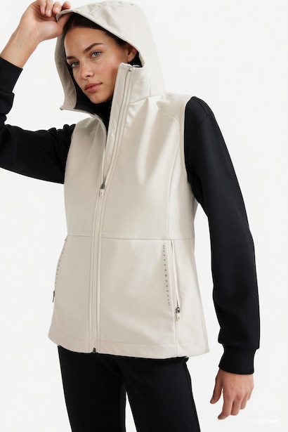 DeFactoFit Slim Fit Hooded Zip-Up Waterproof Vest