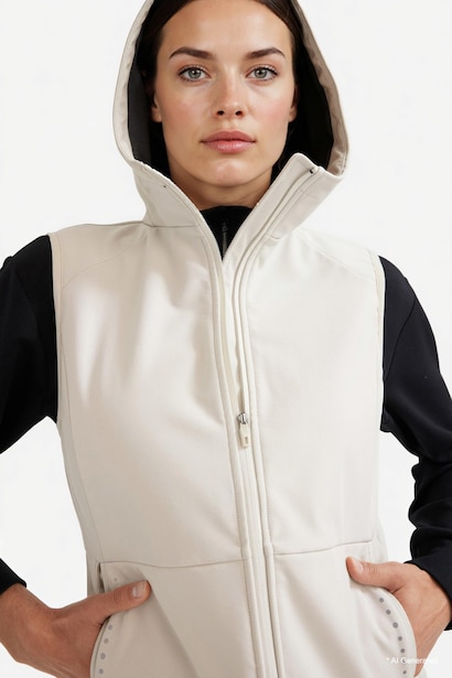 DeFactoFit Slim Fit Hooded Zip-Up Waterproof Vest