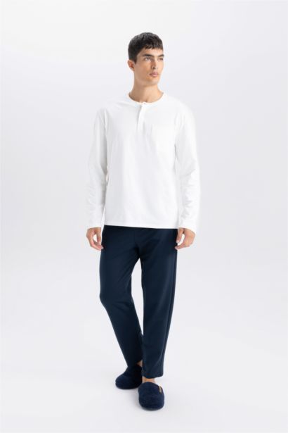 Slim Fit Regular Hem Zip-Up Thin Sweatshirt Fabric Trousers