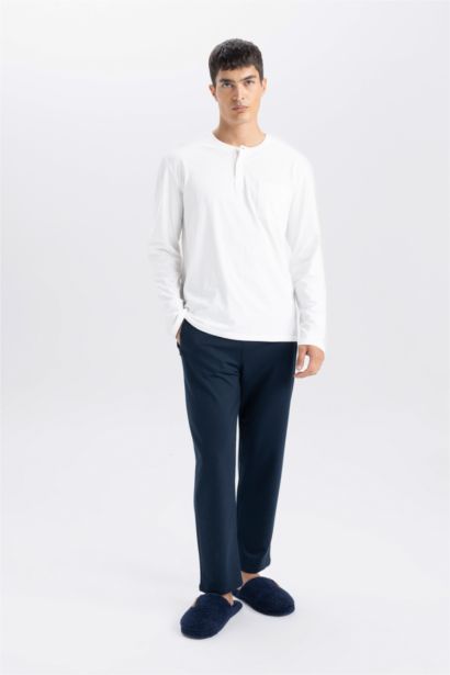 Slim Fit Regular Hem Zip-Up Thin Sweatshirt Fabric Trousers