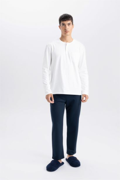 Slim Fit Regular Hem Zip-Up Thin Sweatshirt Fabric Trousers