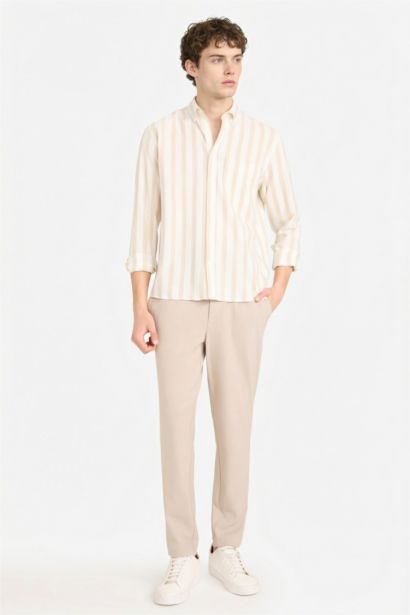 %100 Pamuk Çizgili Gömlek