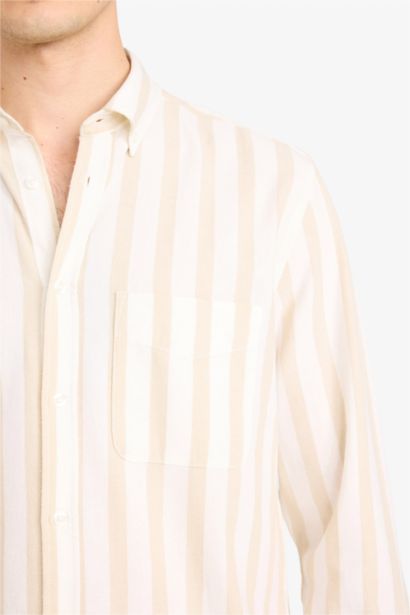 %100 Pamuk Çizgili Gömlek