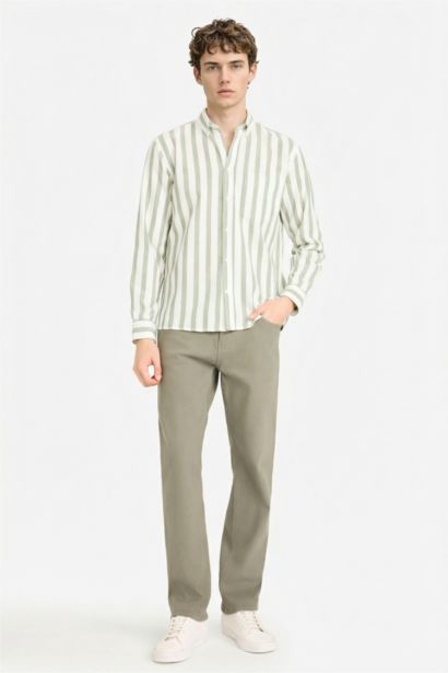 %100 Pamuk Çizgili Gömlek