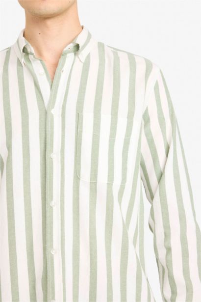 %100 Pamuk Çizgili Gömlek