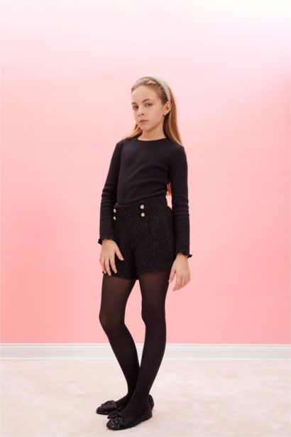 Short en tissu brillant en coton pour fille