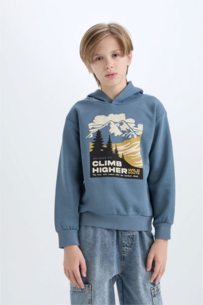 Regular Fit Printed Hoodie