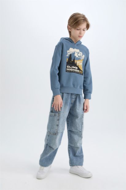 Regular Fit Printed Hoodie