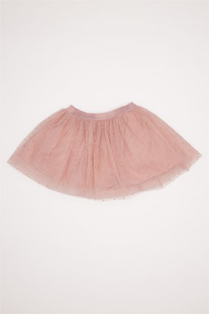 Kız Bebek 2'li Takım Parlak Baskılı Sweatshirt Tütü Etek