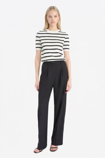 Regular Fit Crew Neck Striped Pullover