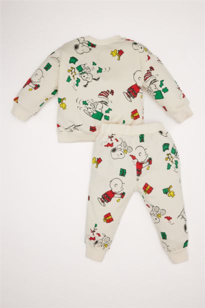 طقم بيبي اولادي سويت شيرت وسويت بانتس قصة عادية من سنوبي - قطعتين