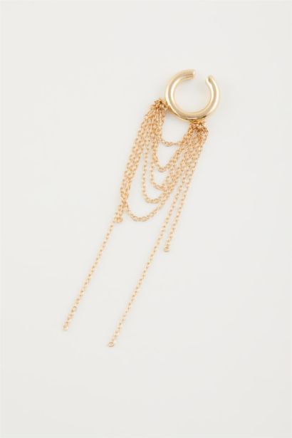 Woman Dangling Gold Cartilage Earring