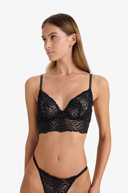Fall in Love Lace Stringed Black Bra