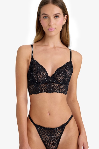 Fall in Love Lace Stringed Black Bra