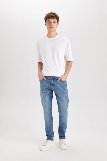 سروال جينز بيدرو سليم فيت بخصر عادي