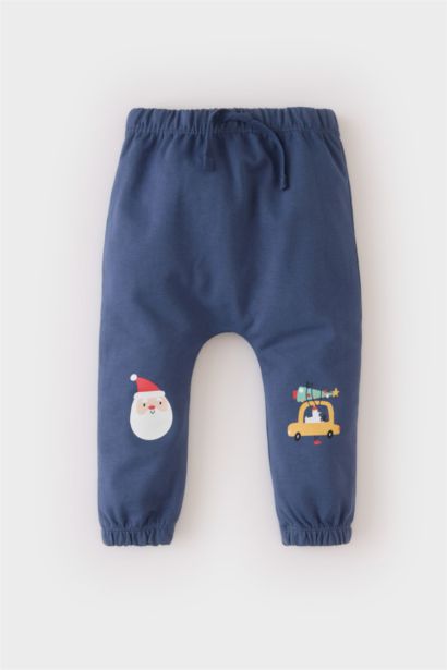 Yılbaşı Temalı Beli Lastikli Eşofman Altı Erkek Bebek