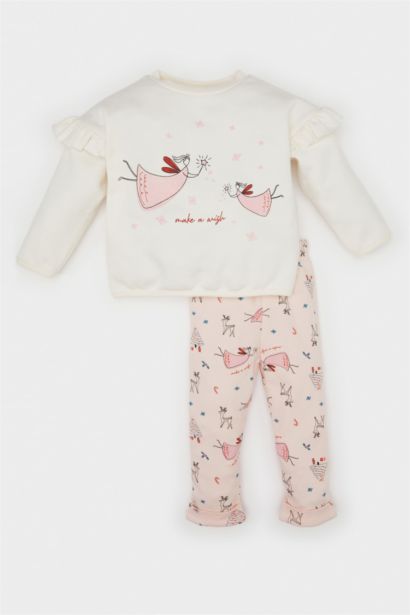 Pyjama à motifs Top à manches longues et bas à taille élastique pour Bébé Fille