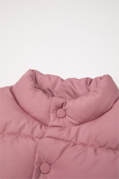 Su Geçirmez Çift Taraflı Dik Yaka Çıtçıtlı Şişme Yelek Kız Bebek