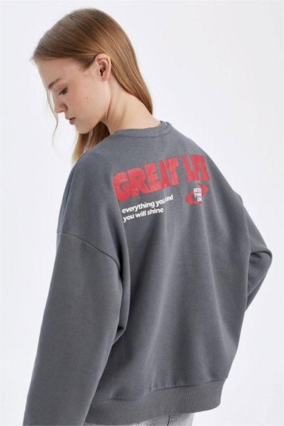 Loose Fıt Kalın Kumaş Sweatshirt
