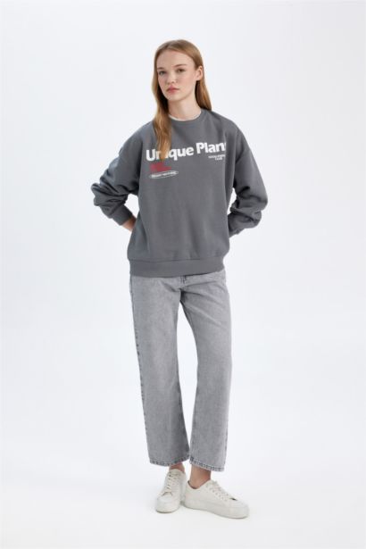 Loose Fıt Kalın Kumaş Sweatshirt