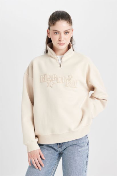 Loose Fıt Kalın Kumaş Sweatshirt