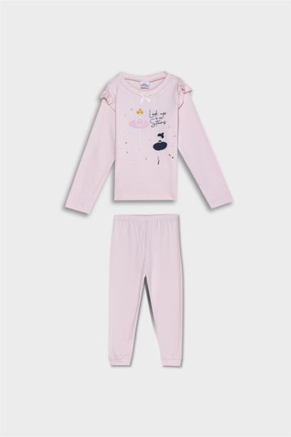 Baby Girl Ballerina Printed 2 Piece Pajama Set