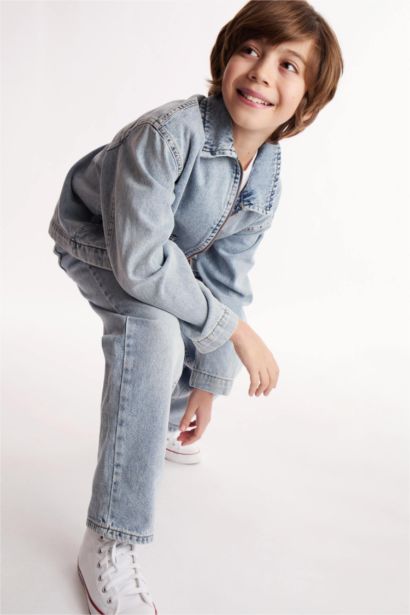 Boy Polo Neck Denim Jacket