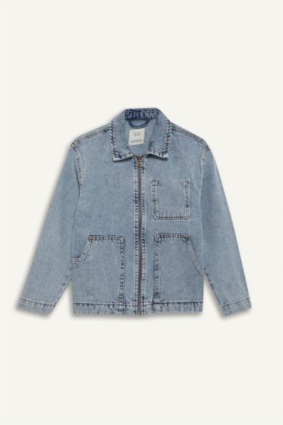 Boy Polo Neck Denim Jacket
