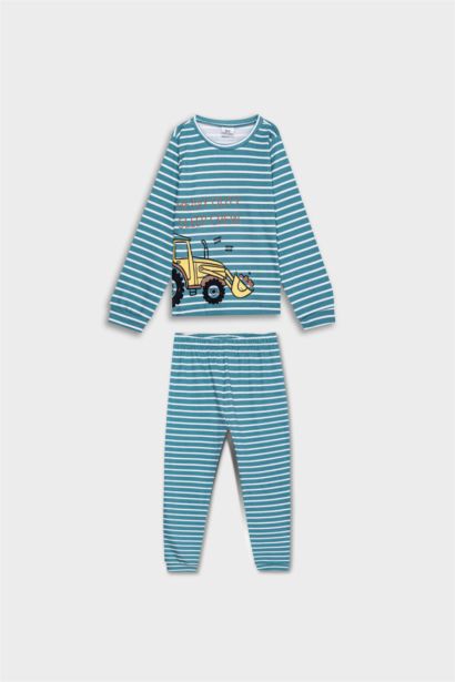 طقم بيجاما بيبي اولادي قصة عادية بطبعة عربية - قطعتين