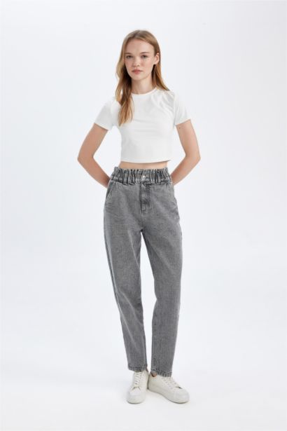 Paperbag Fit Denim Trousers