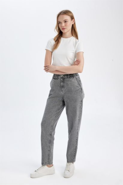 Paperbag Fit Denim Trousers