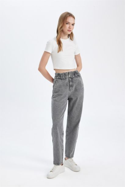 Paperbag Fit Denim Trousers