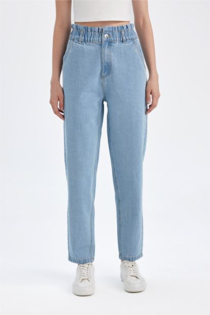 Paperbag High Waist Crop Jeans