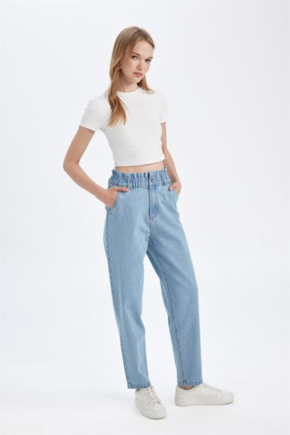 Paperbag High Waist Crop Jeans