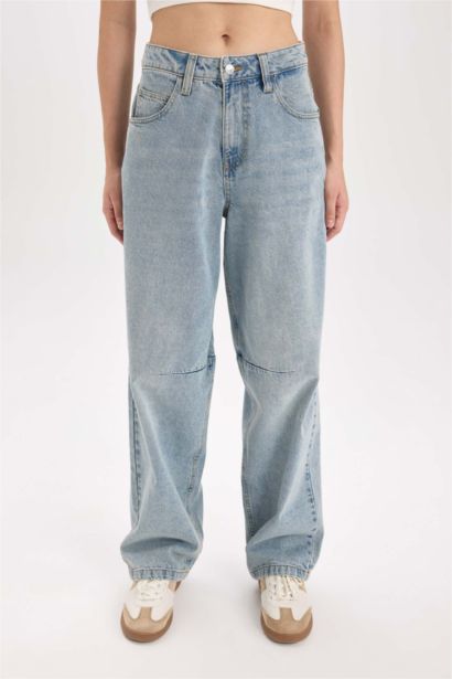 Baggy Fit High Waist Long Jeans
