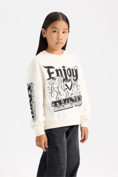 Girl Oversize Mold Crew Neck Sweatshirt