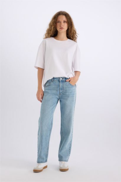Джинсы Boyfriend с высокой талией