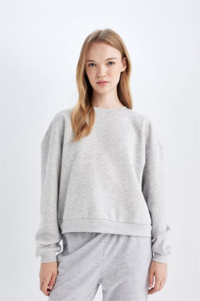 Regular Fit Thick Sweatshirt Fabric Sweatshirt