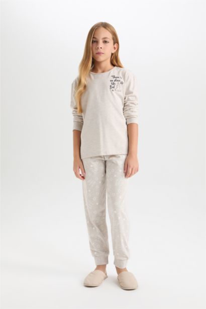 Ensemble Pyjama pour Fille à manches longues imprimé et Bas avec taille élastique