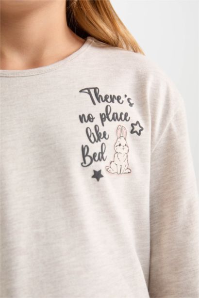 Ensemble Pyjama pour Fille à manches longues imprimé et Bas avec taille élastique