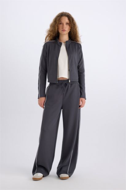 Fitted Yarım Balıkçı Yaka Modal Fermuarlı Hırka