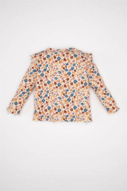 Çiçekli Fitilli Kaşkorse Tişört Kız Bebek