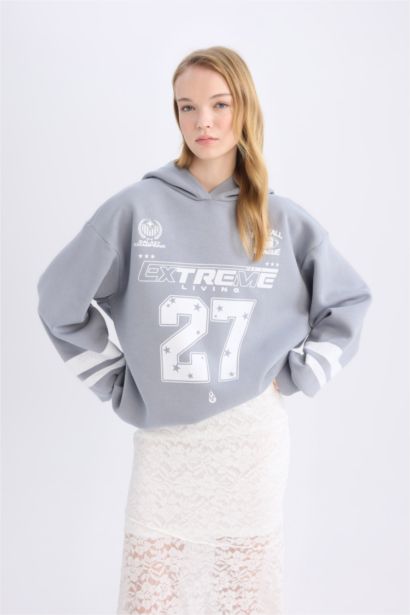 Oversıze Kalın Kumaş Sweatshirt