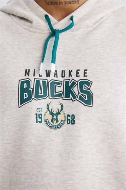 NBA Milwaukee Bucks Лицензиялық үлкен пішім бас киімді Свитер